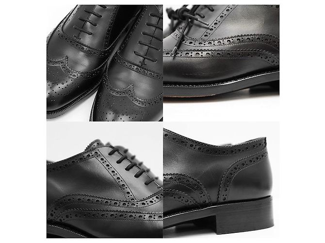 Autre Marque Bettanin&Venturi Leder Oxford Wingtip Schuhe Schwarz - Ansicht 4