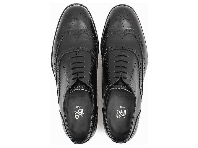 Autre Marque Bettanin&Venturi Leder Oxford Wingtip Schuhe Schwarz - Ansicht 5