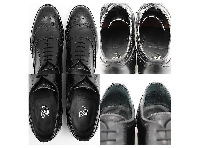 Autre Marque Bettanin&Venturi Leder Oxford Wingtip Schuhe Schwarz - Ansicht 6