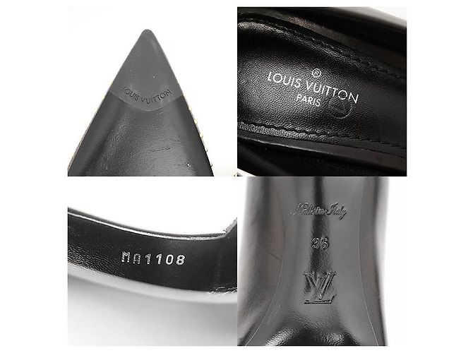 Pompes en cuir Monogram Louis Vuitton Marron Noir - vue 10