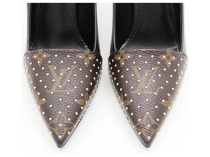 Pompes en cuir Monogram Louis Vuitton Marron Noir - vue 11