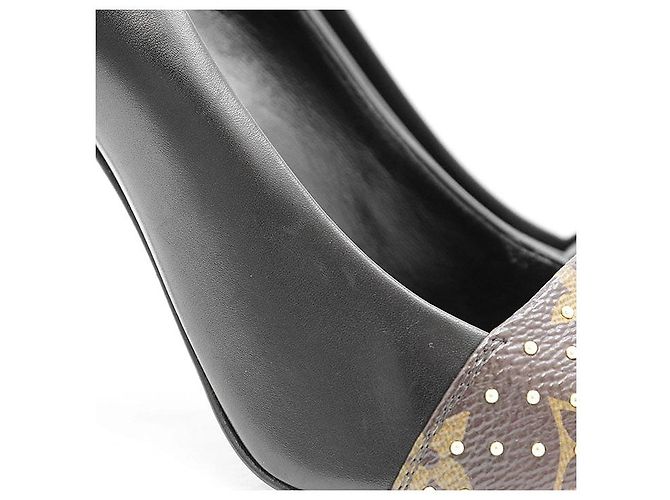 Pompes en cuir Monogram Louis Vuitton Marron Noir - vue 12