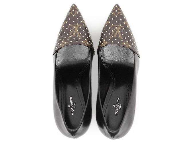 Pompes en cuir Monogram Louis Vuitton Marron Noir - vue 7