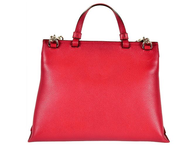 Bamboo Borsa quotidiana Gucci in pelle rossa e bambù Rosso - vista 3
