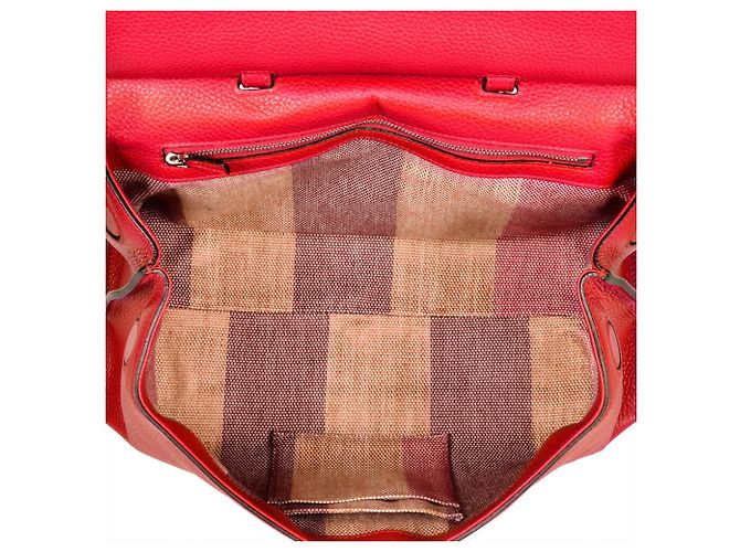 Bamboo Borsa quotidiana Gucci in pelle rossa e bambù Rosso - vista 6