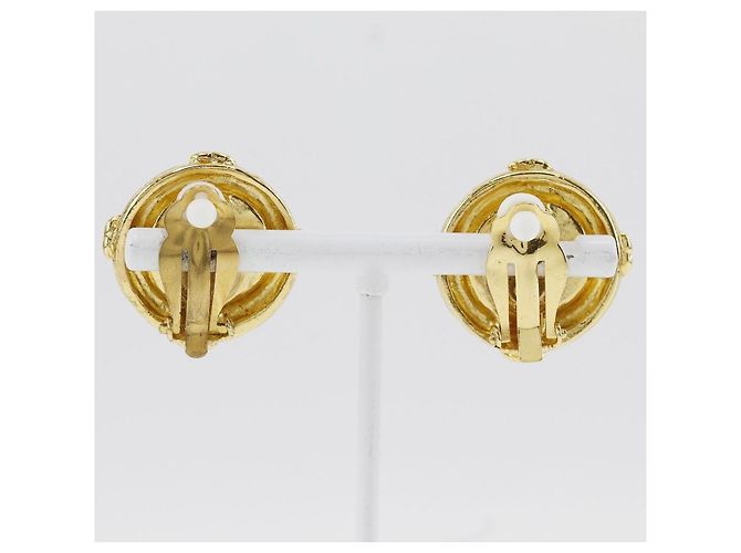 Orecchini vintage CC a clip in metallo di Chanel D'oro - vista 2