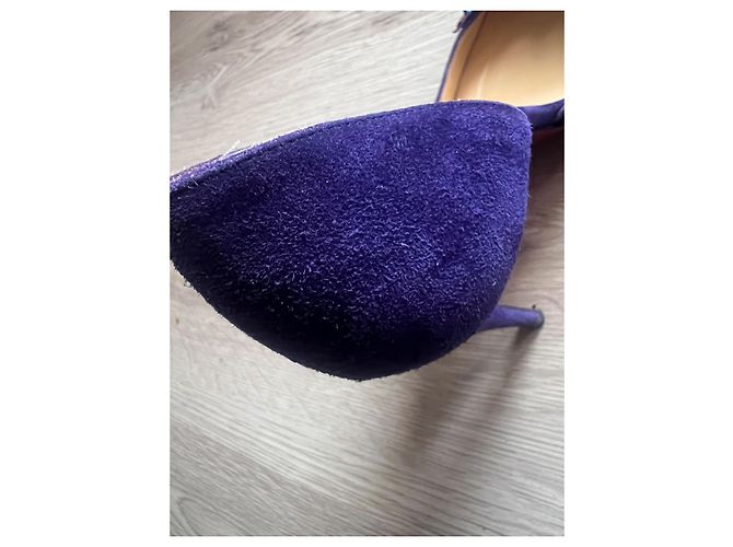 Décolleté Christian Louboutin con Borchie Multicolori Camoscio Viola 39 Multicolore Viola scuro - vista 8