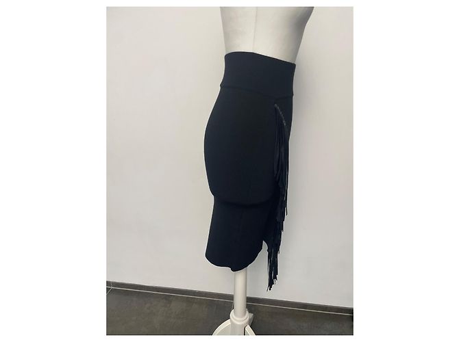 Falda Pinko negra de viscosa con flecos Negro - vista 8