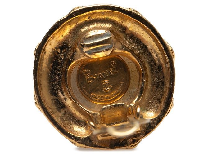 Orecchini a clip placcati in oro Chanel con perle finte D'oro - vista 3