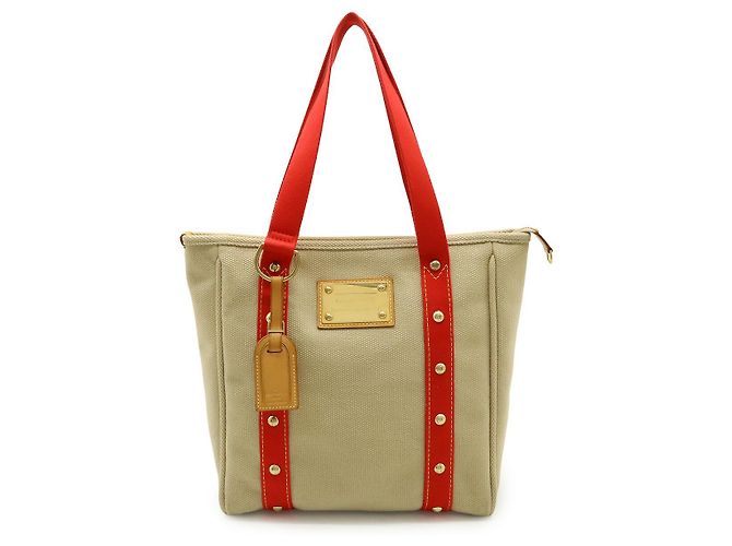Bolso Tote MM Antigua de Louis Vuitton Roja Beige - vista 2