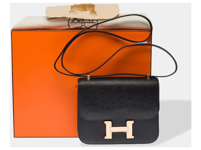 Hermès Borsa HERMES Constance in Pelle Esotica Nera - 102911 Nero - vista 2