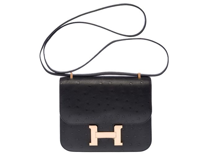Hermès Borsa HERMES Constance in Pelle Esotica Nera - 102911 Nero - vista 3