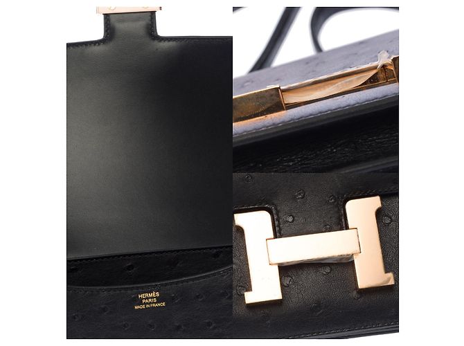 Hermès Borsa HERMES Constance in Pelle Esotica Nera - 102911 Nero - vista 7