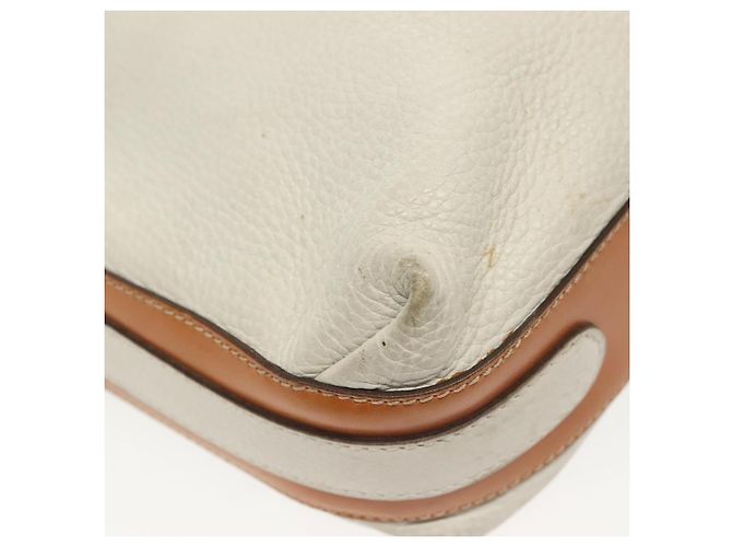 Céline Borsa a Spalla in Pelle Bianca e Argento CELINE Auth bs29347 Bianco - vista 15