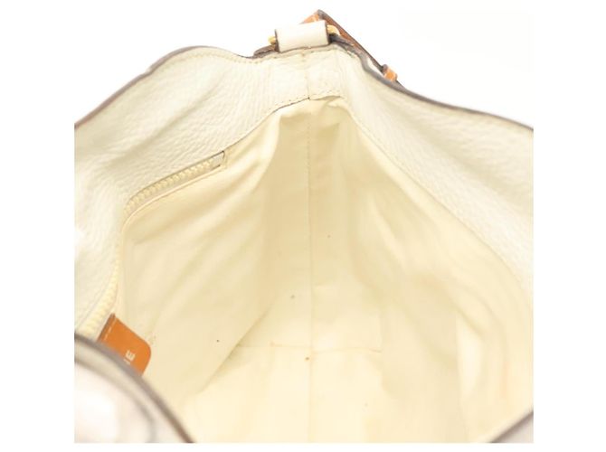 Céline Borsa a Spalla in Pelle Bianca e Argento CELINE Auth bs29347 Bianco - vista 19