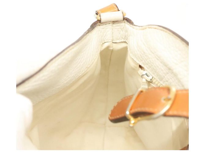 Céline Borsa a Spalla in Pelle Bianca e Argento CELINE Auth bs29347 Bianco - vista 20