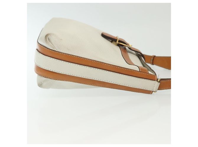 Céline Borsa a Spalla in Pelle Bianca e Argento CELINE Auth bs29347 Bianco - vista 3