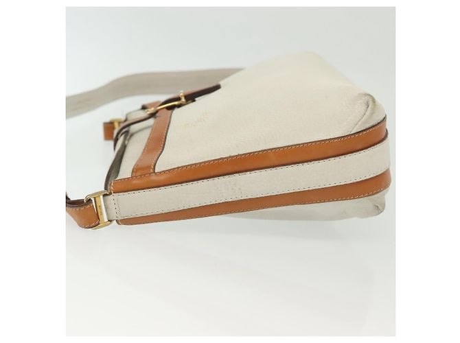 Céline Borsa a Spalla in Pelle Bianca e Argento CELINE Auth bs29347 Bianco - vista 4