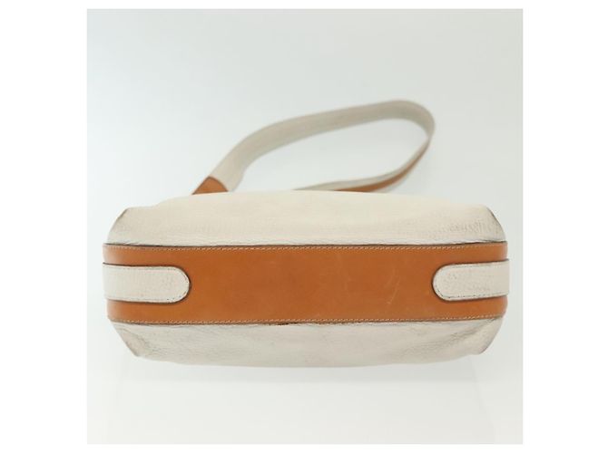 Céline Borsa a Spalla in Pelle Bianca e Argento CELINE Auth bs29347 Bianco - vista 5