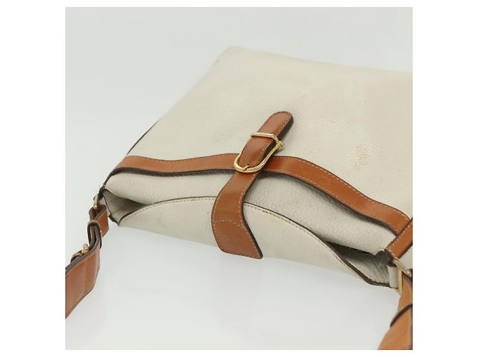 Céline Borsa a Spalla in Pelle Bianca e Argento CELINE Auth bs29347 Bianco - vista 6