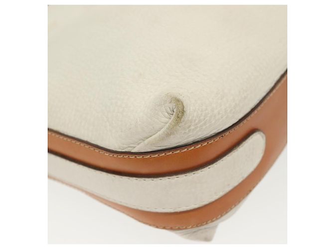 Céline Borsa a Spalla in Pelle Bianca e Argento CELINE Auth bs29347 Bianco - vista 9