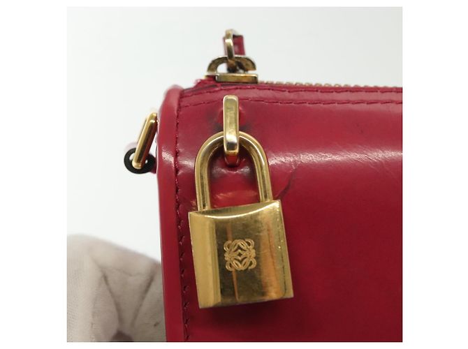 Bolso de cuero LOEWE dorado rosa Auth 140238 - vista 8