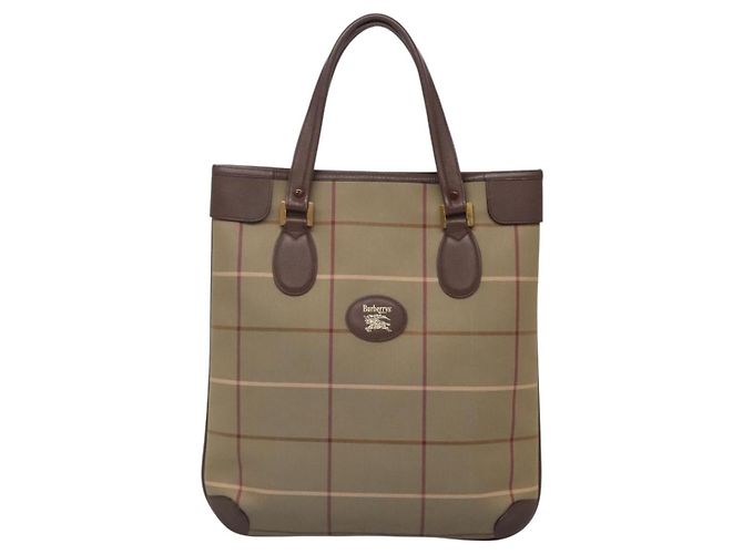 Autre Marque Borsa Tote Burberrys Nova Check in tela beige oro Auth ep10702 D'oro - vista 13