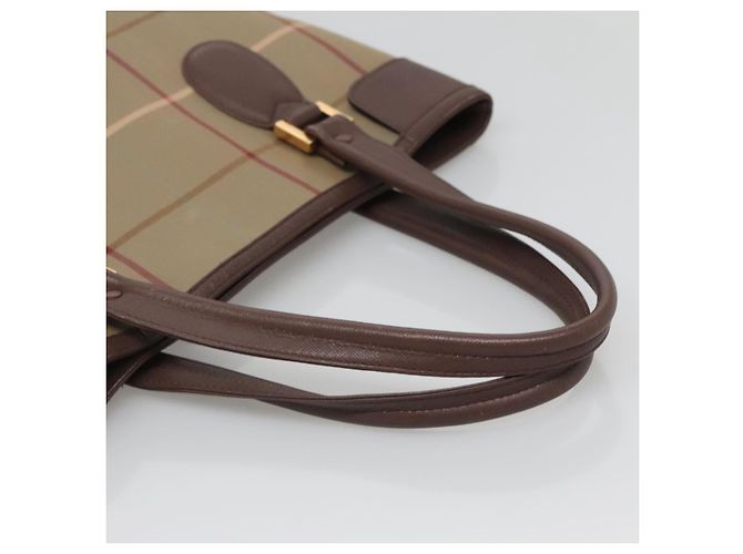Autre Marque Borsa Tote Burberrys Nova Check in tela beige oro Auth ep10702 D'oro - vista 7