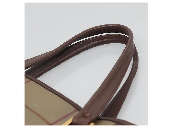 Autre Marque Borsa Tote Burberrys Nova Check in tela beige oro Auth ep10702 D'oro - vista 8