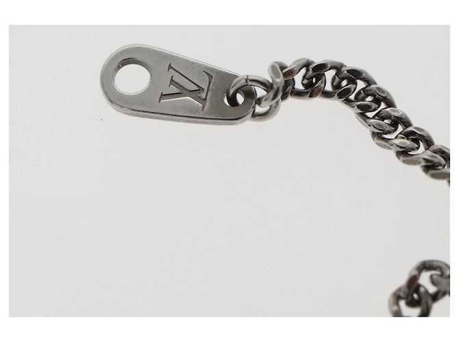 COLLANA LV KEEPALL LOUIS VUITTON metallo Argento M00914 LV Auth 142404M - vista 15