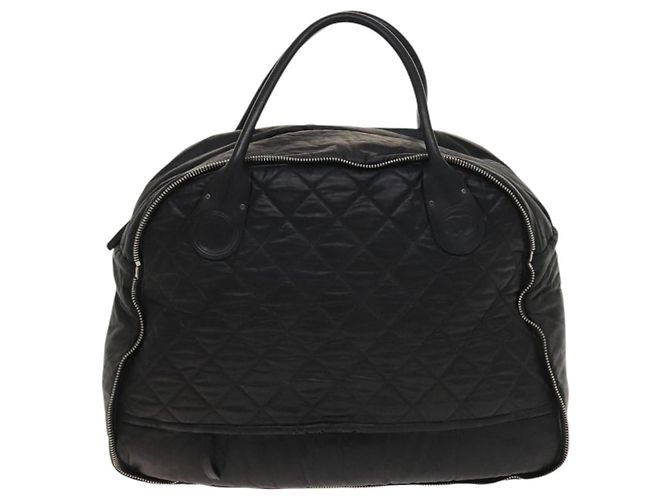 Borsa Boston CHANEL in tela rivestita nera argento CC Auth bs29253 Nero - vista 2