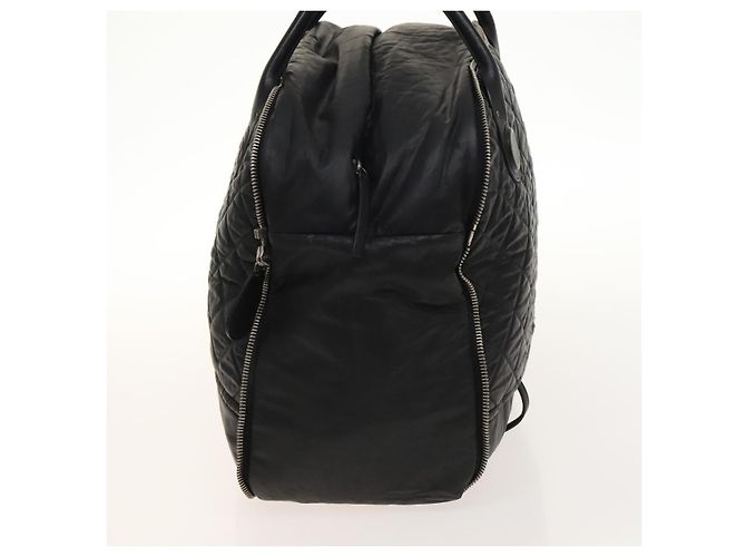 Borsa Boston CHANEL in tela rivestita nera argento CC Auth bs29253 Nero - vista 3