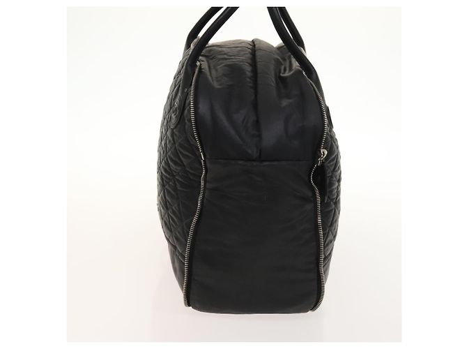 Borsa Boston CHANEL in tela rivestita nera argento CC Auth bs29253 Nero - vista 4
