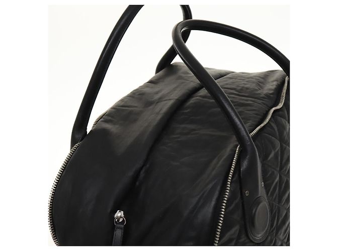Borsa Boston CHANEL in tela rivestita nera argento CC Auth bs29253 Nero - vista 6