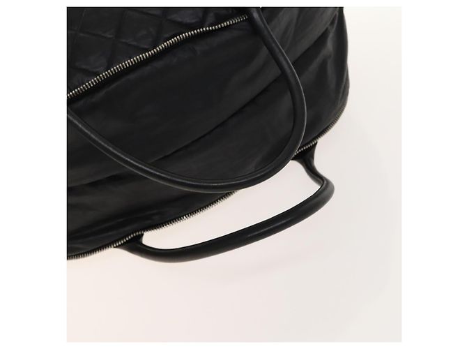 Borsa Boston CHANEL in tela rivestita nera argento CC Auth bs29253 Nero - vista 7
