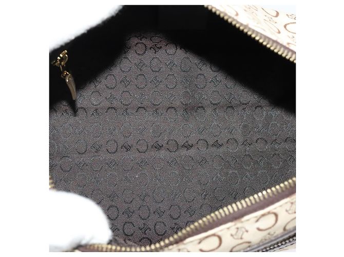 Céline Borsa a Spalla in Tela Macadam C di CELINE Beige Oro Auth 142248 D'oro - vista 10
