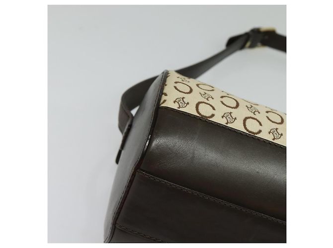 Céline Borsa a Spalla in Tela Macadam C di CELINE Beige Oro Auth 142248 D'oro - vista 14