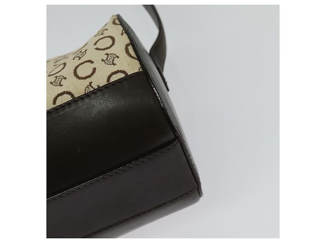 Céline Borsa a Spalla in Tela Macadam C di CELINE Beige Oro Auth 142248 D'oro - vista 16