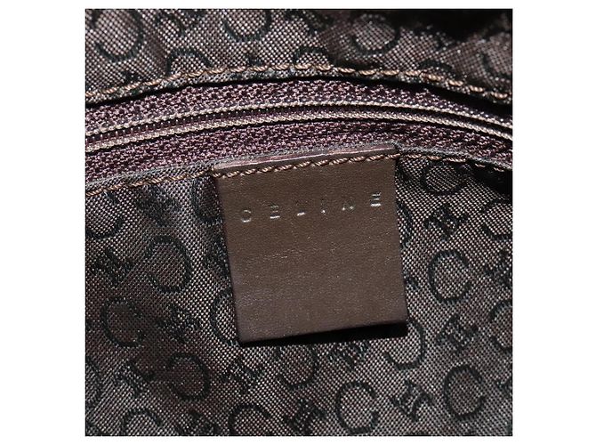 Céline Borsa a Spalla in Tela Macadam C di CELINE Beige Oro Auth 142248 D'oro - vista 17