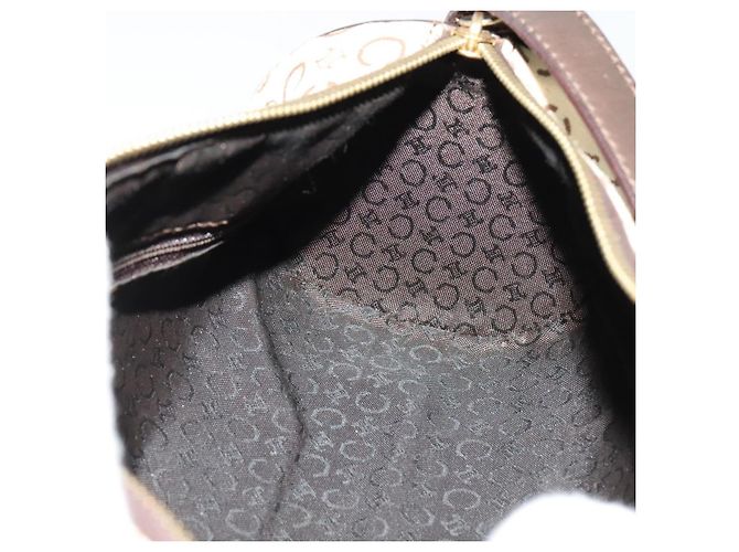 Céline Borsa a Spalla in Tela Macadam C di CELINE Beige Oro Auth 142248 D'oro - vista 18