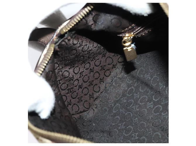 Céline Borsa a Spalla in Tela Macadam C di CELINE Beige Oro Auth 142248 D'oro - vista 19