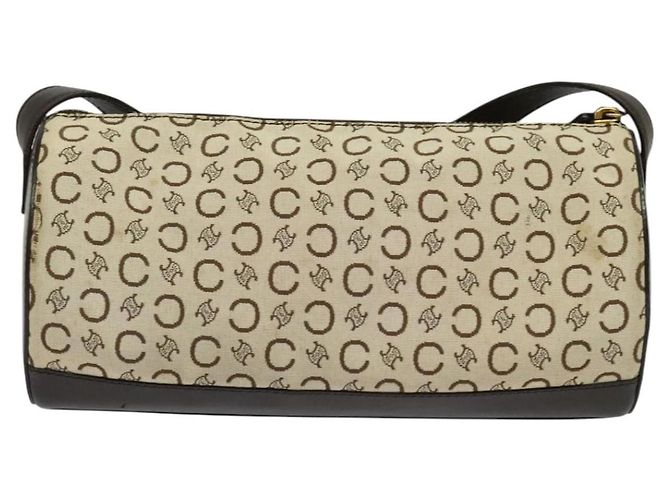 Céline Borsa a Spalla in Tela Macadam C di CELINE Beige Oro Auth 142248 D'oro - vista 2