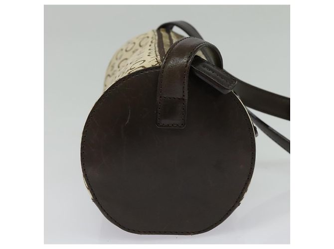 Céline Borsa a Spalla in Tela Macadam C di CELINE Beige Oro Auth 142248 D'oro - vista 3