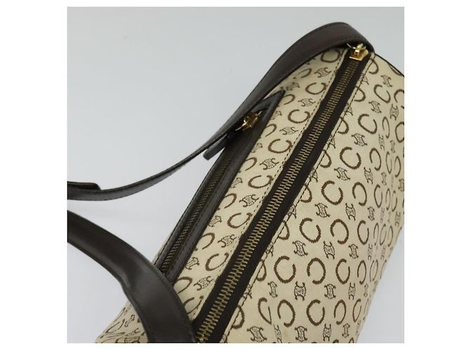 Céline Borsa a Spalla in Tela Macadam C di CELINE Beige Oro Auth 142248 D'oro - vista 6