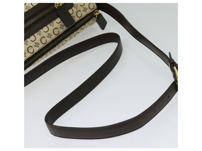Céline Borsa a Spalla in Tela Macadam C di CELINE Beige Oro Auth 142248 D'oro - vista 7