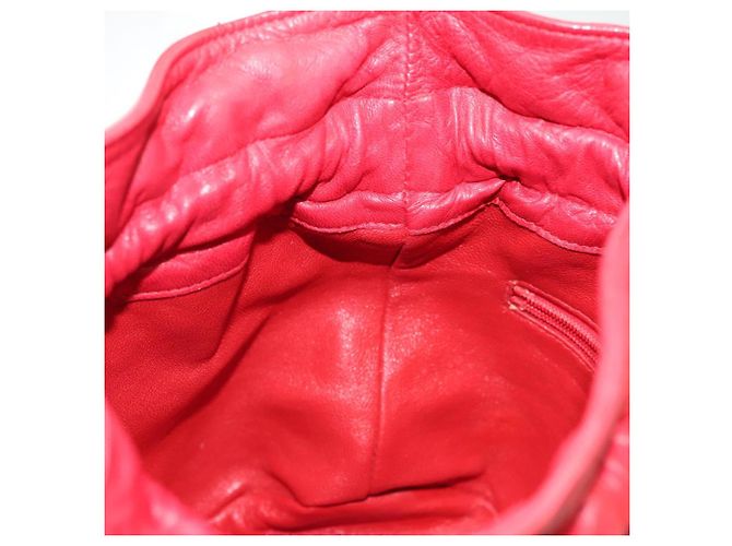 CHANEL Borsa a Spalla Matelassé in Pelle Rossa con Catena Dorata CC Auth 142310 Rosso D'oro - vista 19