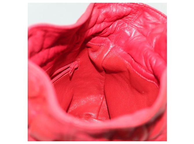 CHANEL Borsa a Spalla Matelassé in Pelle Rossa con Catena Dorata CC Auth 142310 Rosso D'oro - vista 20