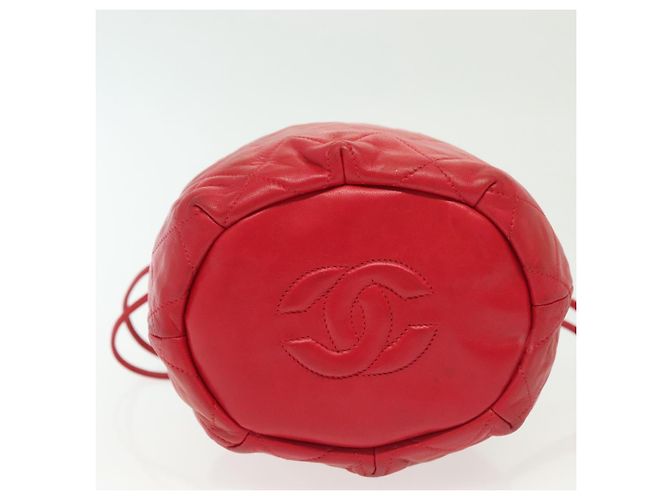 CHANEL Borsa a Spalla Matelassé in Pelle Rossa con Catena Dorata CC Auth 142310 Rosso D'oro - vista 5