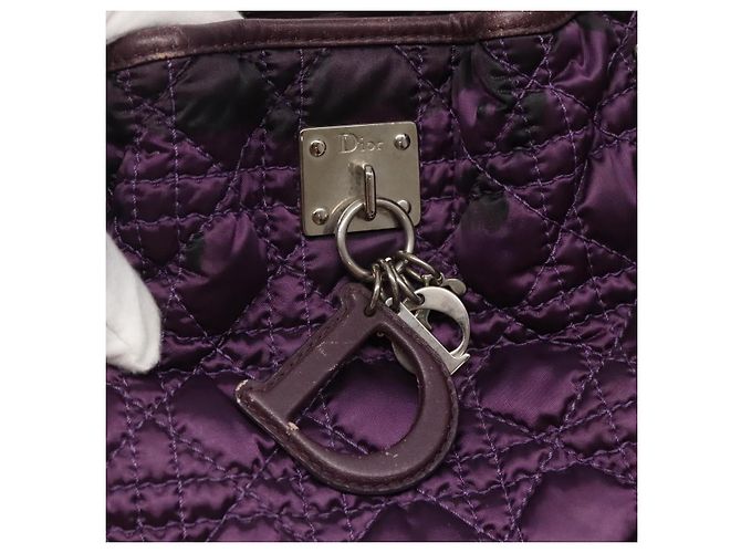 Borsa Tote Canage Christian Dior in nylon viola argento autentica ep10801 - vista 10