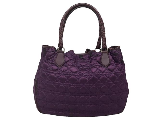 Borsa Tote Canage Christian Dior in nylon viola argento autentica ep10801 - vista 2